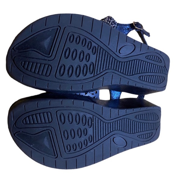 Jill CLOUDWALKERS byAvenue DarkBlueSandals W/Rhinestones BuckleStrap Sz 8W - Picture 5 of 6